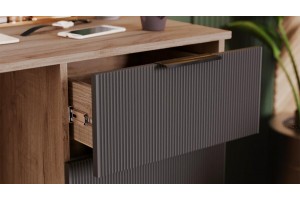 Стол письменный Графит Дуб Крафт Табачный, Холст Вулкан