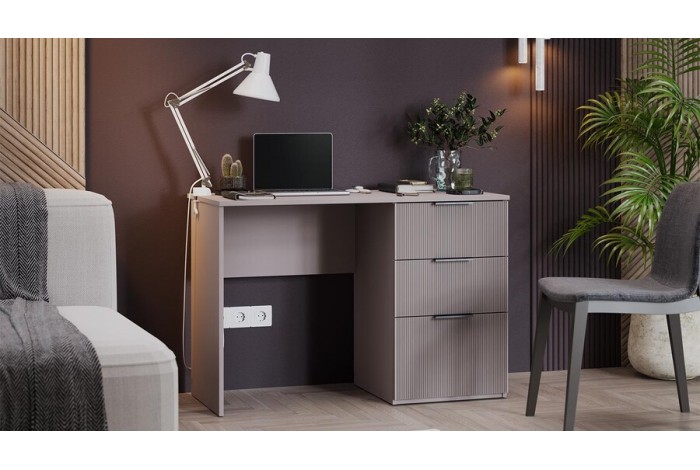 Стол письменный «Графит» Глиняно серый, Холст латте