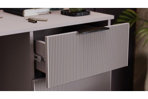 Стол письменный Графит Глиняно серый, Холст латте