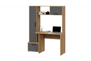 Стол письменный Тип 15 Дуб Крафт золотой, Графит Серый