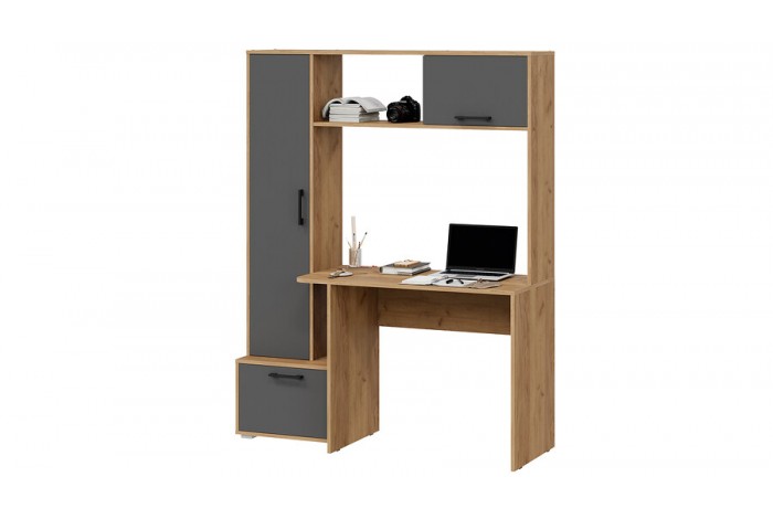 Стол письменный Тип 15 Дуб Крафт золотой, Графит Серый