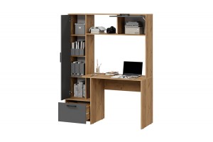 Стол письменный Тип 15 Дуб Крафт золотой, Графит Серый