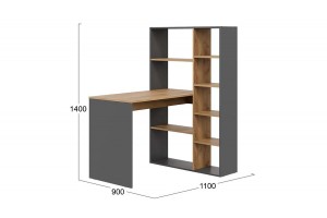 Стол письменный Тип 16 Графит Серый/Дуб Крафт Золотой
