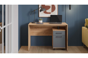 Стол трансформер Тип 1 Норман Дуб Крафт золотой, Графит Серый