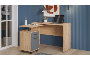 Стол трансформер Тип 1 Норман Дуб Крафт золотой, Графит Серый