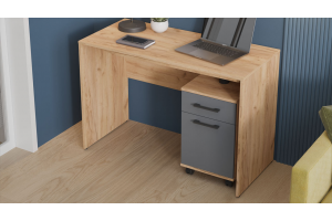 Стол трансформер Тип 1 Норман Дуб Крафт золотой, Графит Серый