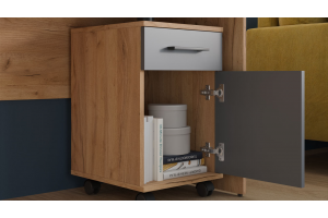 Стол трансформер Тип 1 Норман Дуб Крафт золотой, Графит Серый