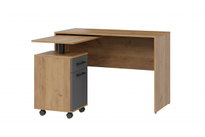 Стол трансформер Тип 1 Норман Дуб Крафт золотой, Графит Серый