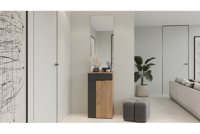 Набор мебели для прихожей стандартный «Асти №5» - ГН-000 Дуб крафт золотой/Антрацит