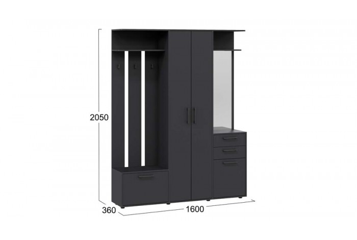 Набор мебели для прихожей «Витра» Тип 2 Антрацит
