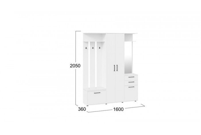 Набор мебели для прихожей «Витра» Тип 2 Белый Ясень