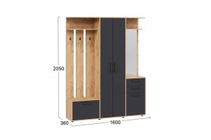 Прихожая Витра Тип 2 Дуб Крафт золотой, Антрацит