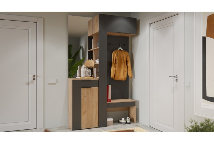 Прихожая «Асти» №3 - ГН-003 Дуб крафт золотой/Антрацит