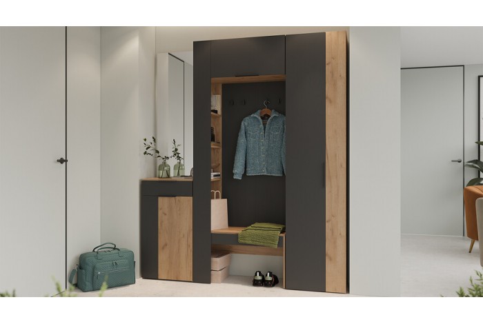 Прихожая «Асти» №4 - ГН-004 Дуб крафт золотой/Антрацит