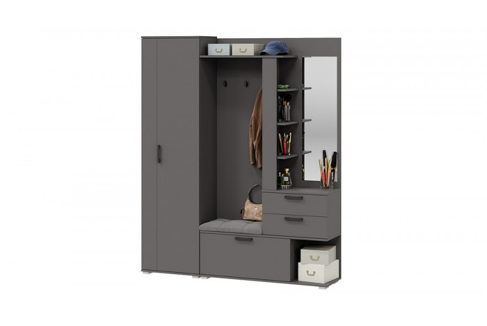 Прихожая «Эрика» №1 Тип 2 Графит Серый