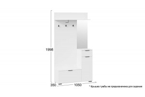 Секция комбинированная Эвита Тип 1 Белый Ясень