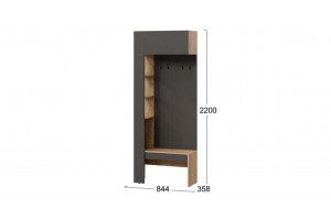 Прихожая Асти №3 Дуб крафт золотой/Антрацит