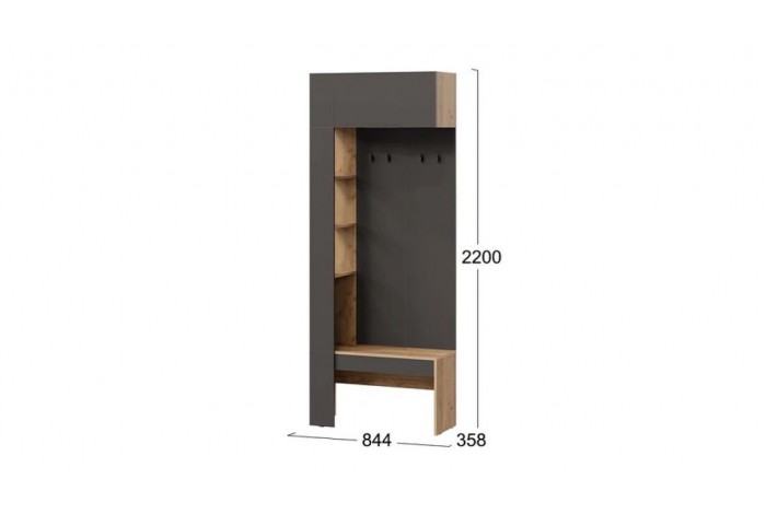 Прихожая «Асти» № 1 - ГН-001 Дуб крафт золотой/Антрацит