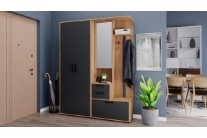 Прихожая Витра №4 Дуб Крафт золотой, Антрацит