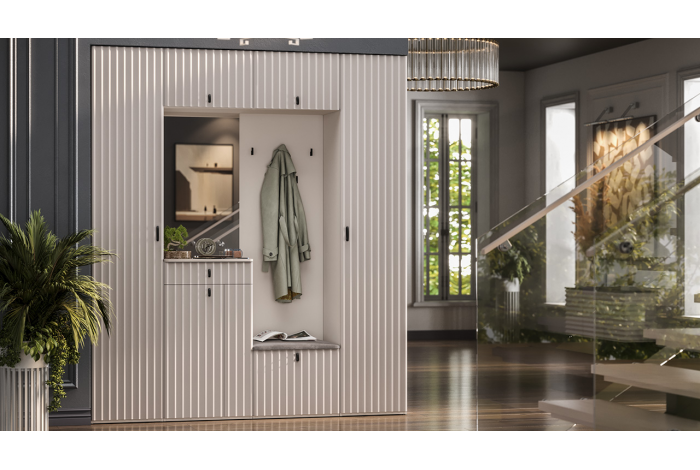 Прихожая «Тиффани» №1 - ГН-001 Кашемир, Кашемир матовый