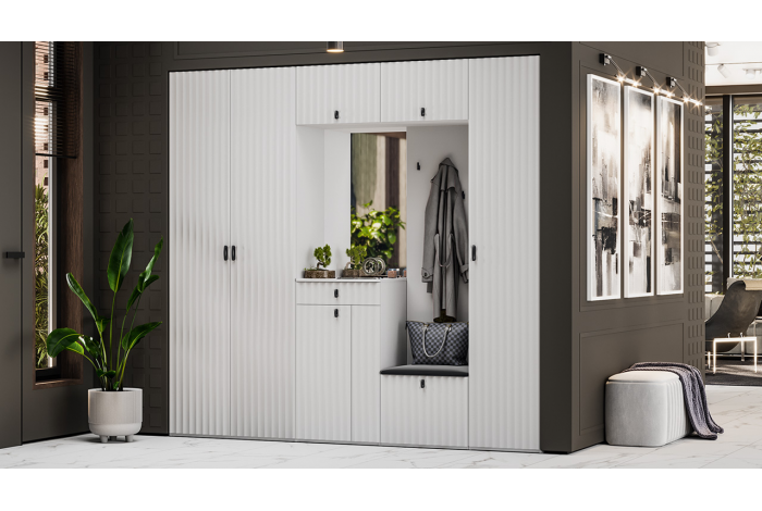 Прихожая «Тиффани» №2 - ГН-002 Белый снег, Белый софт