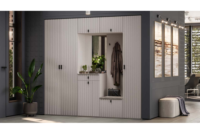 Прихожая «Тиффани» №2 - ГН-002 Кашемир, Кашемир матовый