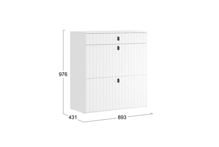 Прихожая «Тиффани» №3 - ГН-003 Белый снег, Белый софт
