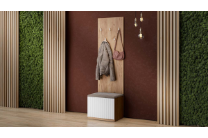 Прихожая Хилтон №14 Дуб Крафт золотой, Белый матовый