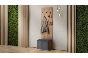 Прихожая Хилтон №14 Дуб Крафт золотой, Графит матовый