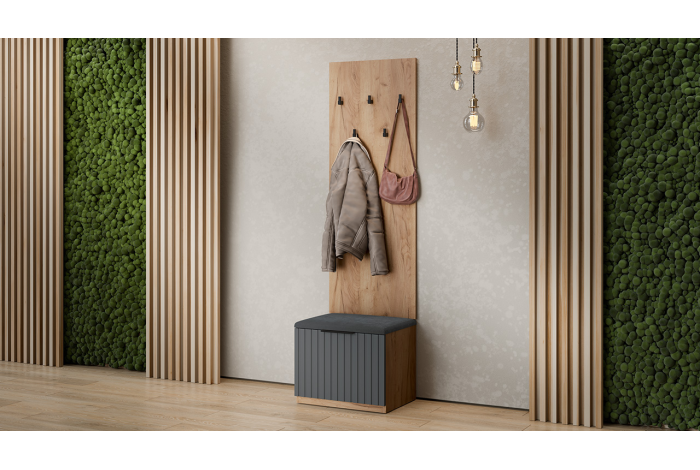 Прихожая «Хилтон» №14 Дуб Крафт золотой, Графит матовый