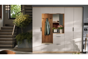 Прихожая Хилтон №2 Дуб Крафт золотой, Мокко матовый