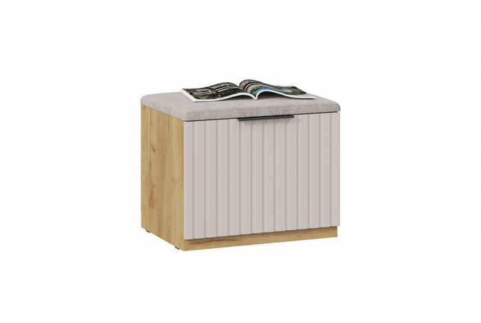 Тумба для обуви «Хилтон» 550 Исп.2.1 - 303.005.000 Дуб Крафт золотой, Мокко  матовый