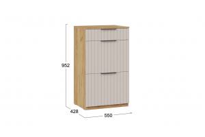 Тумба комбинированная Хилтон 550 Исп.2.1 Дуб Крафт золотой, Мокко матовый