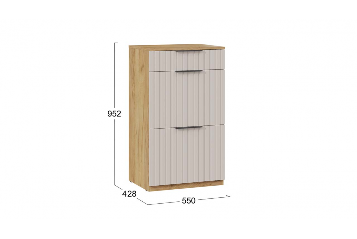 Тумба комбинированная «Хилтон» 550 Исп.2.1 - 303.006.000 Дуб Крафт золотой, Мокко  матовый