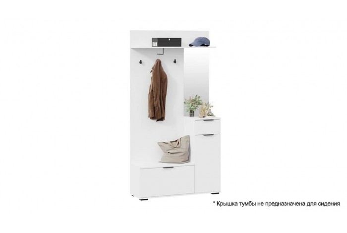 Модульная прихожая «Эвита» Белый Ясень