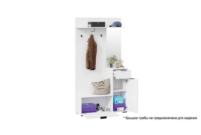 Модульная прихожая «Эвита» Белый Ясень