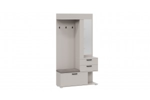 Вешалка комбинированная с крючками и зеркалом Эрика Тип 2 Кашемир