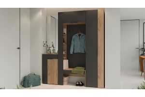 Модульная прихожая Асти Дуб крафт золотой/Антрацит