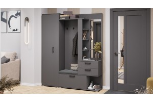 Модульная прихожая Эрика Тип 2 Графит Серый