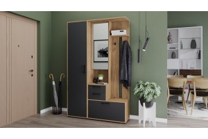 Модульная прихожая Витра Дуб Крафт золотой, Антрацит