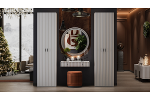 Модульная прихожая Тиффани Белый снег, Белый софт