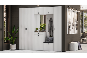 Модульная прихожая Тиффани Белый снег, Белый софт