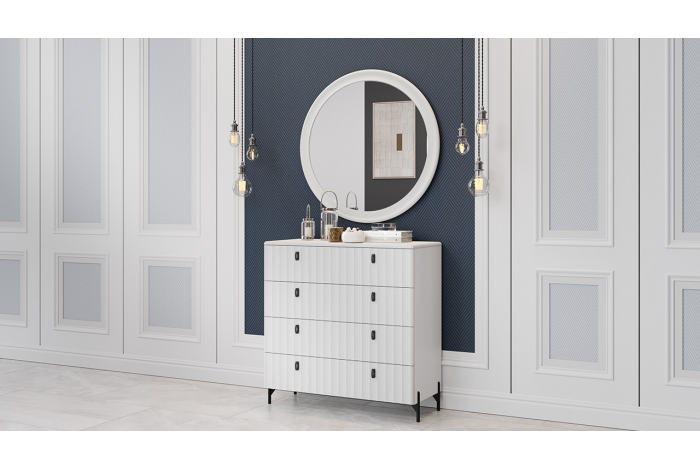 Модульная прихожая «Тиффани» Белый снег, Белый софт