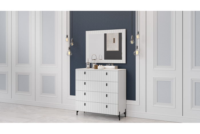 Модульная прихожая «Тиффани» Белый снег, Белый софт