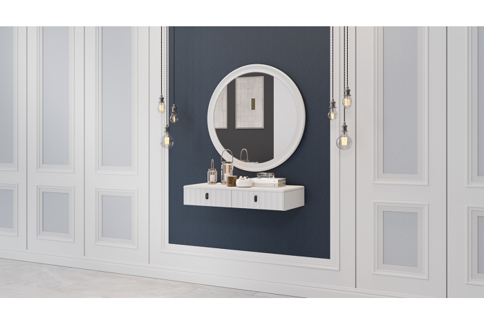 Модульная прихожая «Тиффани» Белый снег, Белый софт