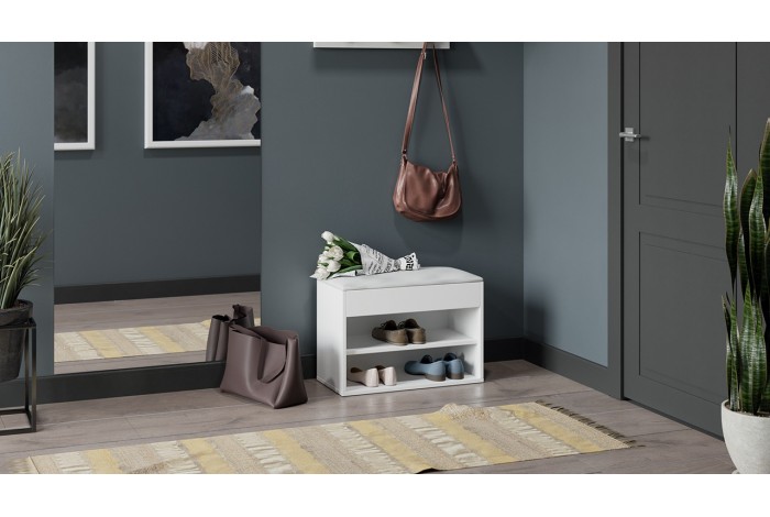 Тумба для обуви «Лайт» Тип 1 Белый глянец