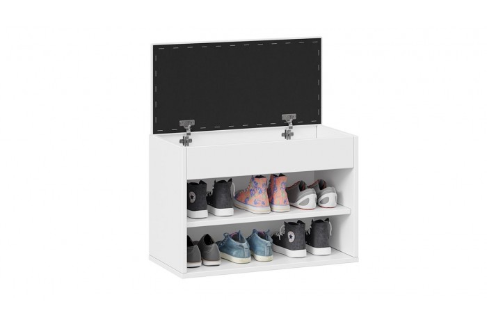 Тумба для обуви «Лайт» Тип 1 Белый глянец