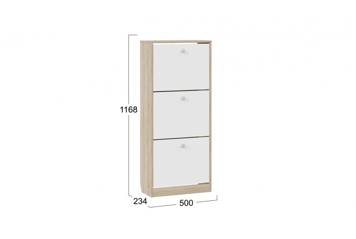 Тумба для обуви «Тетра» Тип 1 Исп. 2 Дуб Сонома, Белый