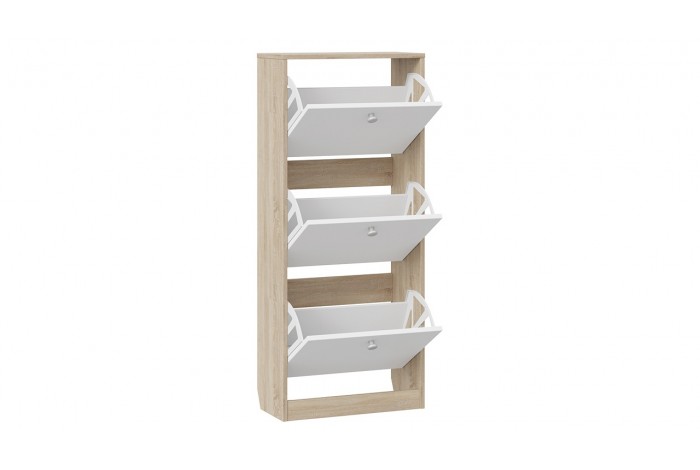 Тумба для обуви «Тетра» Тип 1 Исп. 2 Дуб Сонома, Белый