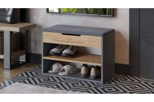 Тумба для обуви Тип 11 Графит Серый, Дуб Крафт золотой